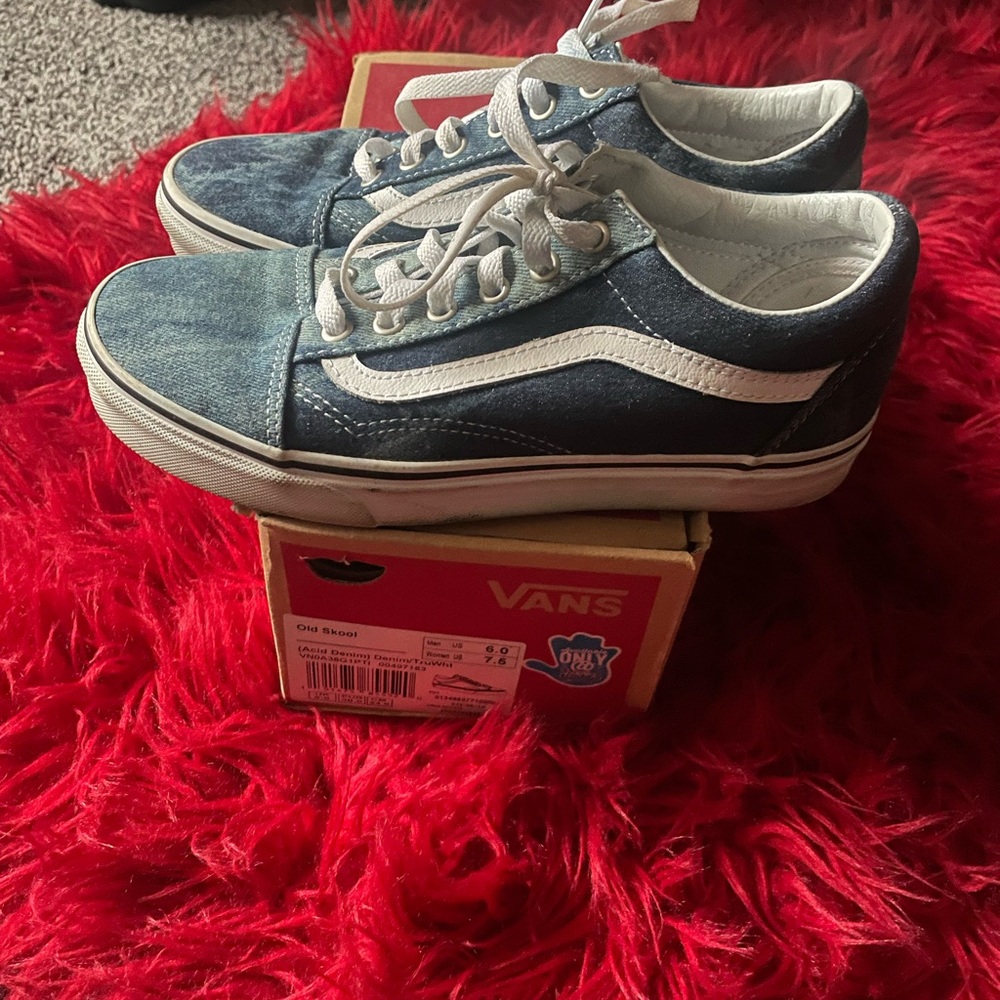 Vans Denim Blue and White Sneakers